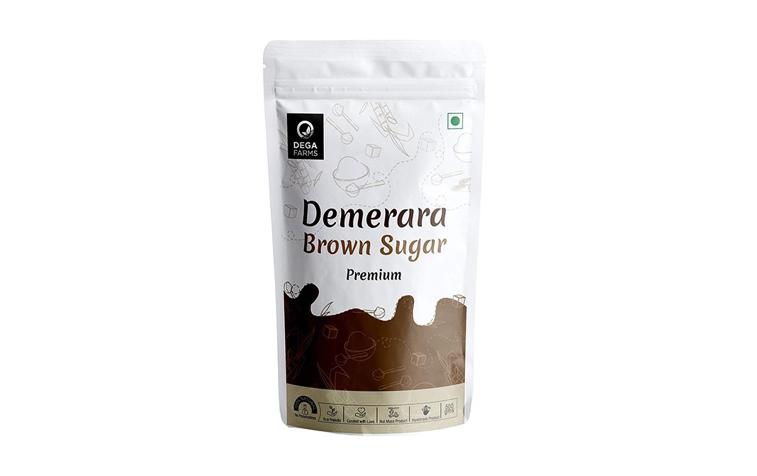 Dega Farms Demerara Brown Sugar Premium   Pack  500 grams